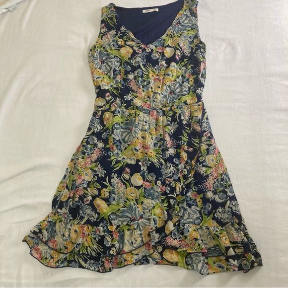 Old Navy Floral Print Midi  Drees Sleeveles Multicolor V Neck Sz XL - Picture 3 of 16